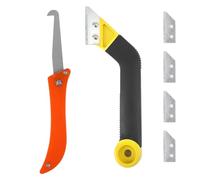 6Pcs Raschietto per Piastrelle, Pulisci Fughe Piastrelle con 4 Lame di Ricambio, Sega a Mano Rimozione Fughe Strumento per Fughe e Pulizia delle Piastrelle Cucina Bagno Pareti Pavimenti