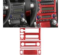 6PCS Red Carbon Fiber CD Console Seat Warmer Sticker Trim Set For corvette C6