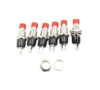 6pcs red Small round button PBS-110/NO 2 foot self-resetting No lock switch Button switch 7MM BKYUKJVU