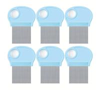 6pcs Remover Hair Removal Comb con Specchio a Ingrandimento, Strumenti a in Metallo per Cani Animali Domestici Pulizia e Rimozione di /Scaglie di Pelo/Uova di , Blu Cielo