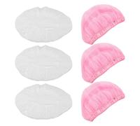 6Pcs Reusable Breathable Mesh Sleep Caps Elastic Bonnets for Hair Care White