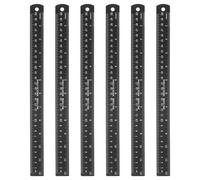 6Pcs Righello Dritto 30Cm Metrico SAE In Alluminio Con Foro Nero