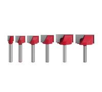 6pcs Router Lavorazione Del Legno Pesante Bit Da 1/4 Pollici A Gambo A Punta Per Le Superfici E La Punta Della Pulizia Del Fondo Mortizzare Bit Per Le Lastre Appiattimento