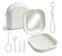 6PCS Scatola per Parentesi Graffe, Porta Dentiera Chiusura Magnetica, Porta Allineatori con Specchio con Strumenti di Rimozione e Sazzola, Custodia per Allineatori da Viaggio e Uso Quotidiano
