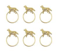 6pcs/set Cute Dog Shape Napkin Ring Creative Exquisite Alloy Visual Effect Napkin Holder for Kitchen