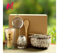 6PCS Set da tè Matcha giapponese Set da tè in bambù sicuro con frusta Cucchiaino Set da tè Ciotola Matcha Porta frusta Matcha per gli amanti del tè Strumenti per la preparazione del tè