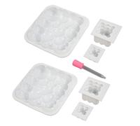 6pcs Silicone, 3D Reusable with Dropper, Multi Purpose Silicone for Candles Wax Chocolate Cake Crafts, Eco Friendly Flexible Making Kit for DIY Lovers