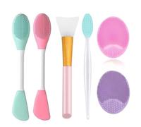 6pcs Silicone Face Scrubber Set - Double-Headed Face Cleaning Brushes for Skin Care, Exfoliation, and Mask Application(Set D)