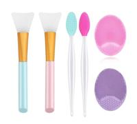 6pcs Silicone Face Scrubber Set - Double-Headed Face Cleaning Brushes for Skin Care, Exfoliation, and Mask Application(Set C)