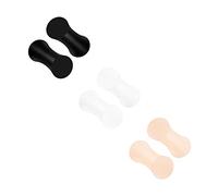 6PCS Silicone Nero Bianco Pelle Scuro Doppia Sella Sella Sella Orecchio Barella Calibro Spine Lobo Orecchino Piercing Gioielli Pick Size, Silicone, Senza pietra