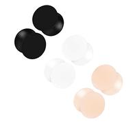 6PCS Silicone Nero Bianco Pelle Scuro Doppia Sella Sella Sella Orecchio Barella Calibro Spine Lobo Orecchino Piercing Gioielli Pick Size, Silicone, Senza pietra