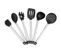 6Pcs Silicone Spoon Spatula Set, Non - Stick Kitchen Utensils with Stainless Steel Handle, Heat - Resistant Cooking Tools for Baking Frying Stirring, Dishwasher Safe for Home Chefs