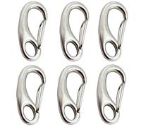 6Pcs Snap Rope Hook Clip In Acciaio Inox Spring Moschettone a forma di uovo Snap Hook Marine Anchor Clips per Outdoor Tactical Survival Gear Pet Accessorio Portachiavi