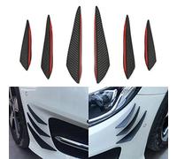 6pcs Spoiler Auto Paraurti Anteriore Labbro Splitter Kit Universale Esterno Alette Morbide Auto Canards per Carrozzeria Anti Collisione Striscia Decorazione Decalcomania Adesiva Accessori,Carbonio