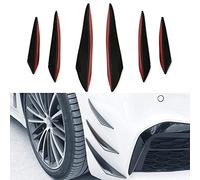 6pcs Spoiler Auto Paraurti Anteriore Labbro Splitter Kit Universale Esterno Alette Morbide Auto Canards per Carrozzeria Auto Anti Collisione Striscia Decorazione Decalcomania Adesiva Accessori, Nero