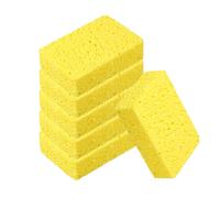 6Pcs Spugne per Piatti, 2.8"x4.3"x1.2" Spugne per Pulp di Legno Oro