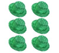 6pcs St. Paddy's Day Dolls Mini Leprechaun Party Hat Felt Green Top Cappello