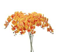 6Pcs Steli Orchidea Artificiale 41" 9T Faux Phalaenopsis, Giallo Oro