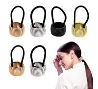6pcs Strass Coda di Cavallo Elastici In Metallo Scrunchies Supporto per Capelli Punk Gotico Elastico per Capelli Corda Adatta Alle Donne Ragazze pony cuff elastici capelli donna, Mescolare i Colori