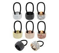 6pcs Strass Coda di Cavallo Elastici In Metallo Scrunchies Supporto per Capelli Punk Gotico Elastico per Capelli Corda Adatta Alle Donne Ragazze, Mescolare i Colori