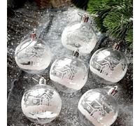 6pcs trasparente bianco palla di Natale pendente palle di Natale decorazione dell'albero di Natale decorazione anno ornamento palle appeso chiaro nuovo