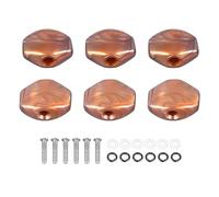 6pcs Tuning Guitar Tuning Cap Peg Cap Classical Polk Electric Guitar Guovo Manopola Knob Cappello Man Knob Hand Carry String Abbasso Manico della Fibbia 'albero (BROWN)
