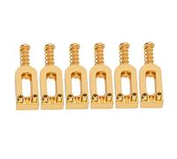 6Pcs U Shaped Electric Guitar Bridge Saddles | Metal Roller Screw Saddle Replacement for Tremolo Systems | Standard Size for Better Tone & Performance (Gold)
