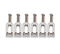 6Pcs U Shaped Electric Guitar Bridge Saddles | Metal Roller Screw Saddle Replacement for Tremolo Systems | Standard Size for Better Tone & Performance (Silver)
