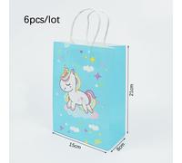 6pcs Unicorno Carta Regalo Borsa Per Pacchi Sporta Compleanno Festa Forniture