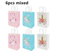 6pcs Unicorno Carta Regalo Borsa Per Pacchi Sporta Compleanno Festa Forniture