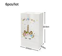 6pcs Unicorno Carta Regalo Borsa Per Pacchi Sporta Compleanno Festa Forniture