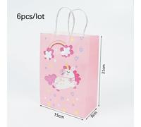 6pcs Unicorno Carta Regalo Borsa Per Pacchi Sporta Compleanno Festa Forniture