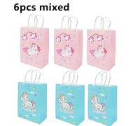 6pcs Unicorno Carta Regalo Borsa Per Pacchi Sporta Compleanno Festa Forniture