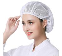 6pcs Unisex Elastico Chef Hat Cucina Cappello Servizio Cibo Reti Capelli Reti Regolabile Mesh Cap - bianco - taglia unica