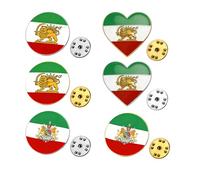 6Pcs Vecchio Iran Persia Bandiera Spille Bulk Diverso Stile Metallo Persiano Iraniano Leone Sole e Corona Distintivo Pin Viaggiatore Souvenir Serie Accessori Regali, one size, Metallo