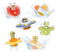 6PCS Ventosa Spinner Giocattoli, Giocattoli da bagno per bambini, Giocattoli sensoriali per 1-3 anni ragazzo ragazza, Fidget Toys per i bambini 1-3, Regali di compleanno per 1-3 anni ragazzi e ragazze