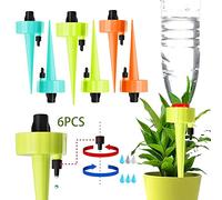 6PCSIrrigazioni a Goccia Bottiglia,Irrigazioni a Goccia Dosatore Acqua,Automatico Acqua Dispenser per Impianto,Pianta Irrigazione Spikes Kit,Dispositivo Irrigatore Domestica (colore/6PCS)