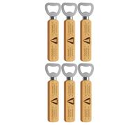 6Pezzi Apribottiglie in legno personalizzato, regalo per il testimone di nozze, regalo inciso per il padre, il nonno, il barista, motivi e testo personalizzati.Maniglia in legno.