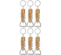 6Pezzi Apribottiglie in legno personalizzato, regalo per il testimone di nozze, regalo inciso per il padre, il nonno, il barista, motivi e testo personalizzati.Multifunzionale.