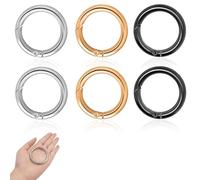 6Pezzi Moschettoni Rotondi Anelli, Scatto Molla Rotonda, Moschettoni A Scatto In Lega Zinco, per portachiavi, borse, portafogli, fai da te (60 mm OD 50 mm)