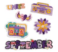 6Pieces Embroidery Patches Set For Clothing Accessories Cartoon Letter Designs Easy To Sew And Bright Color Craft Supply Fabric Appliques