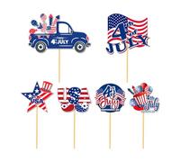 6Pieces Independence Day Paper Decorative Flags Ideal for Enhancing Holiday Atmospheres At Parties and Event Waterproof Paper Flags