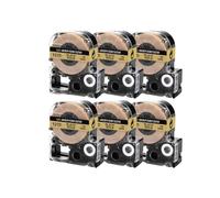 6pk 12mm Etichetta nastro di etichetta ST12KW SS12KW SC12RW SC12YW SC12BW SC12GW LK-4WBN Compatibile con etichetta LW-300 LW-400 LW-700 e modelli simili(6PK-Black on Gold)