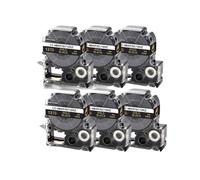 6pk 12mm Etichetta nastro di etichetta ST12KW SS12KW SC12RW SC12YW SC12BW SC12GW LK-4WBN Compatibile con etichetta LW-300 LW-400 LW-700 e modelli simili(6PK-Gold on Black)