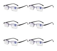 6PK senza Montatura Blu Luce Blocco Occhiali da Lettura Diamante Taglio Orlo per