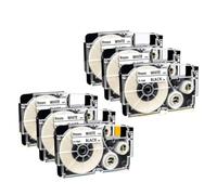 6PK XR-9WE Label Tape Cartridges Compatibile con Label Makers KL-60 KL-120 KL-P350W KL-100 KL-200 e modelli simili