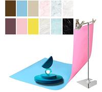 6PZ 12Patterns Doppio-Lato Fotografia Sfondo Carta Con Stand, Impermeabile 34x23in Marmi Foto Sfondi Fotografico Da Tavolo per Prodotto Gioielli Alimentari Cosmetici nero bianco rosa blu