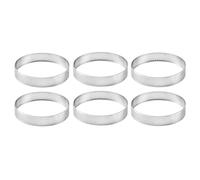 6pz 20 cm Tondo Nel Acciaio Torta Foro Stampi Mousse Torta Crostata An4937