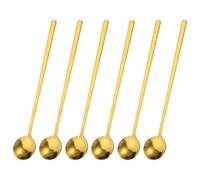 6pz Acciaio Inox Lungo Manico Cucchiaino 7 Pollici Caffè,Oro