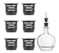 6pz Adattatori Versatore Liquore, Collo da 25mm Liquor Pourer Adapters Adatto a Grandi Bottiglie di Liquore e Bottiglie di Olio d'Oliva Converte Qualsiasi Beccuccio in un Beccuccio Grande